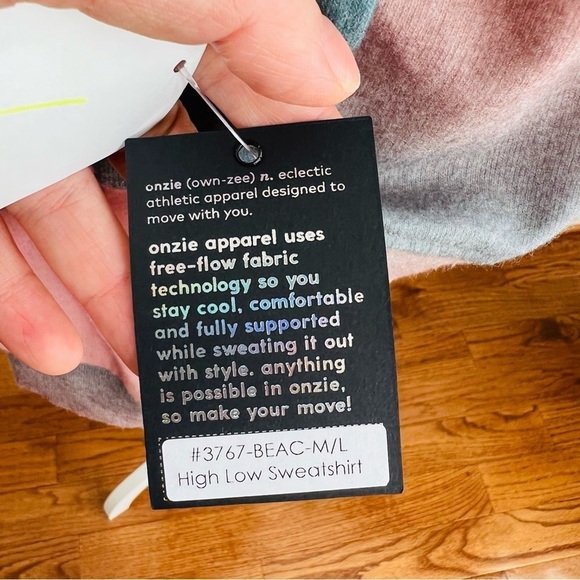 Onzie crew pullover sweatshirt beach balm ombré hi low - Picture 11 of 11